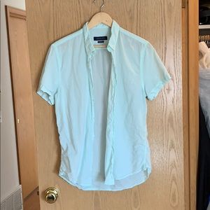 Mint Colored Zara Shirt Sleeve Button Up